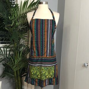 Guatemalan Colorful embroidery Striped Apron